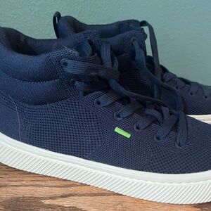 Cariuma Navy IBI Knit High Top Sneakers  Womens Size 7  Mens 5.5  NWOT